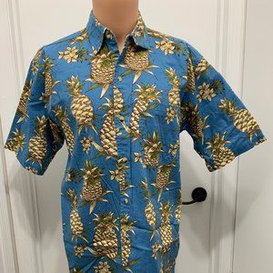 Joe Marlin Men's Button Down Hawaiian Pineapple medium